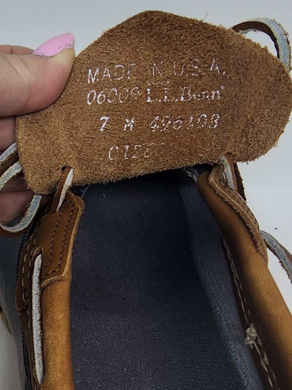 L.L. Bean Navy Blue and Tan Bean Boots - Picture 4 of 7